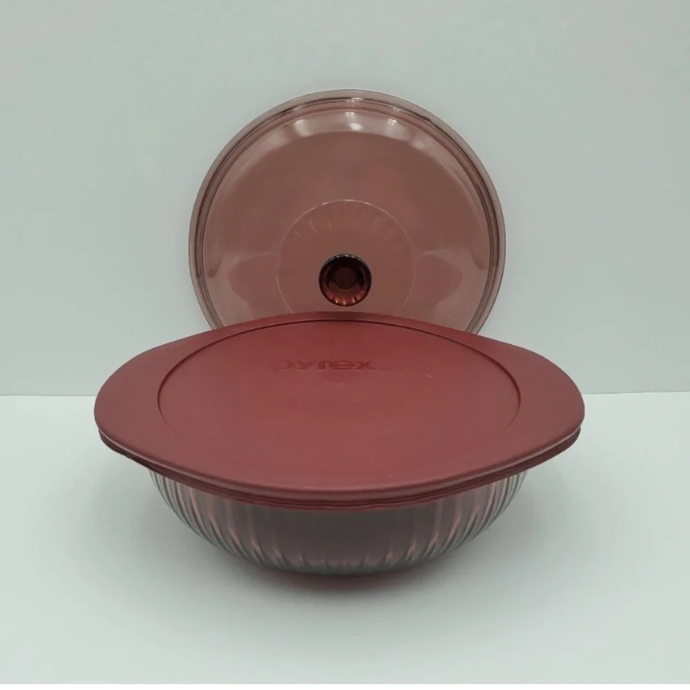 Pyrex Pink Glass Casserole Dish with Lid